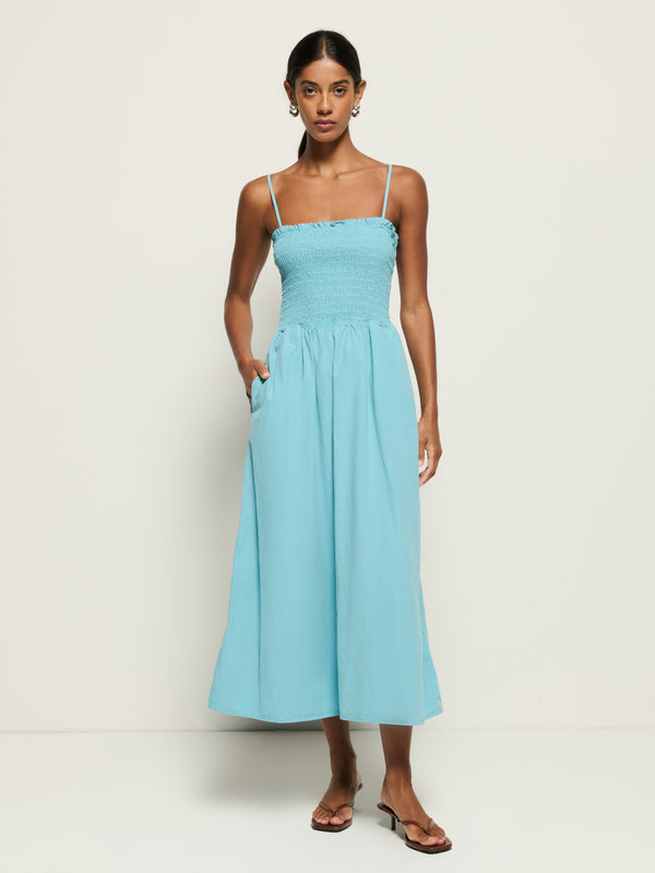Nation Los Angeles Sibelle Smocked Midi