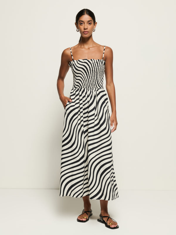 Nation Los Angeles Sibelle Smocked Midi