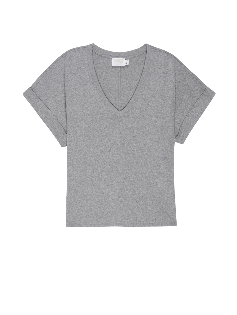 NATION LTD Stevie Cuffed V-Neck