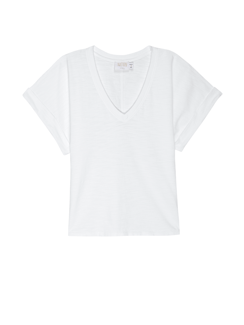 NATION LTD Stevie Cuffed V-Neck