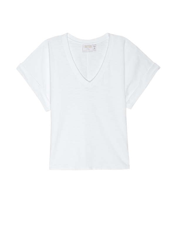 NATION LTD Stevie Cuffed V-Neck