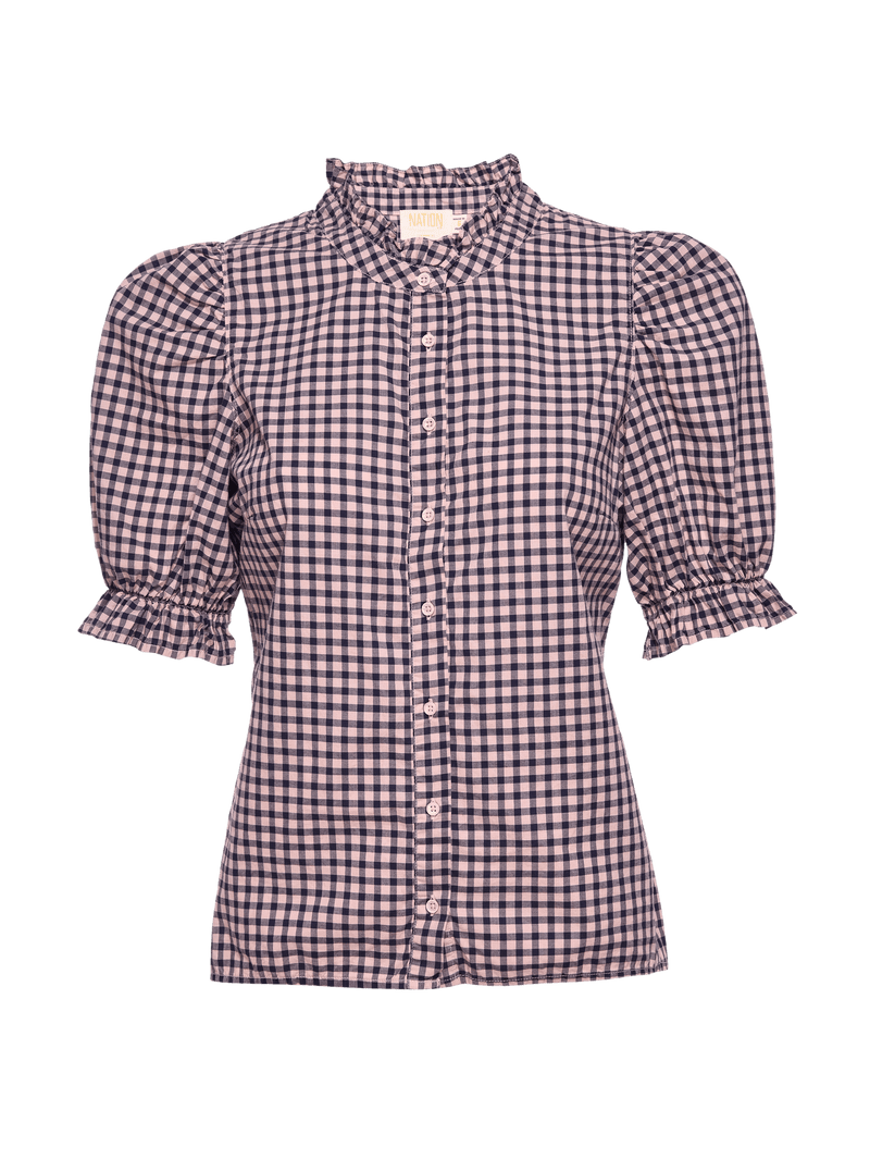 NATION LTD Suzette Puff Sleeve Button Up 
