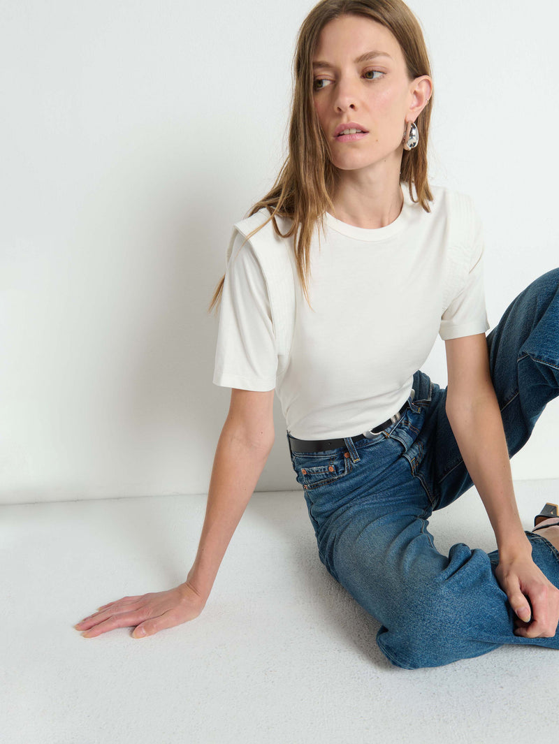 Nation Los Angeles Thea Sleeve Inset Top