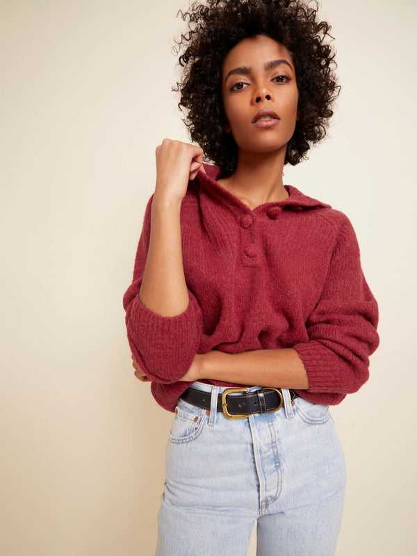 NATION LTD Tobi Sweater With Covered Buttons