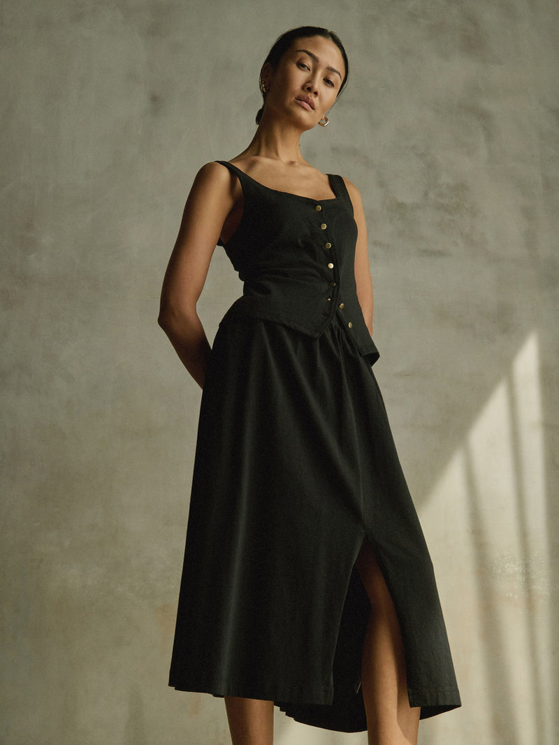 Nation Los Angeles Vida Midi Skirt and Brya Tank