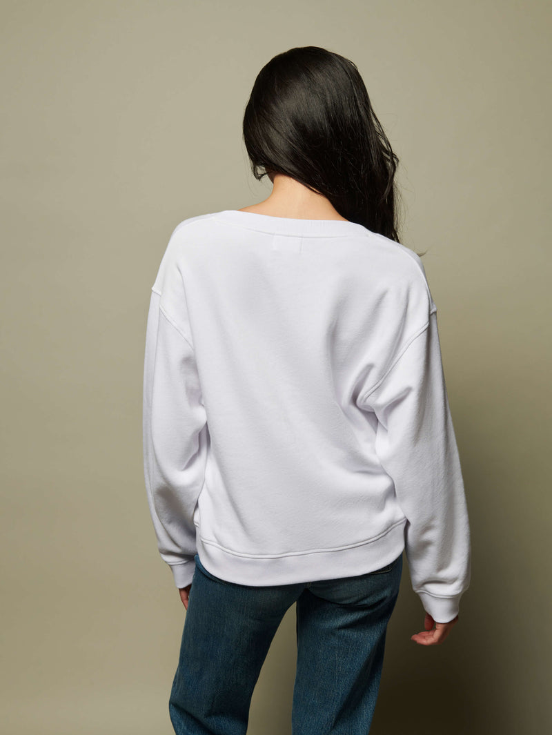 NATION LTD Wyatt Oversized V-Neck Sweatshirt