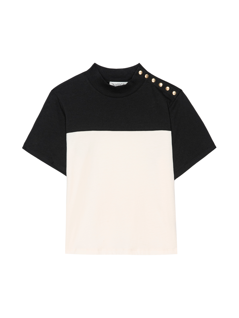 Nation Los Angeles Yvette Mock Neck Tee
