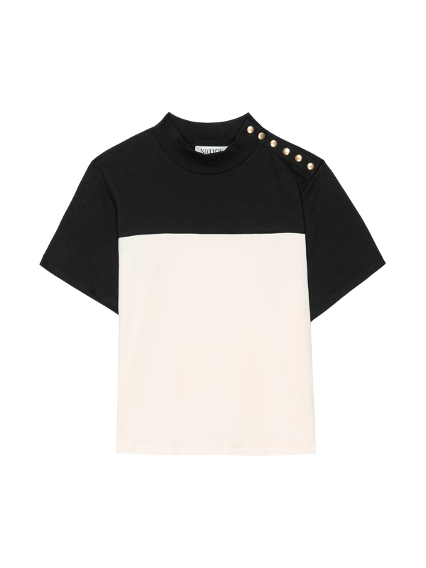 Nation Los Angeles Yvette Mock Neck Tee