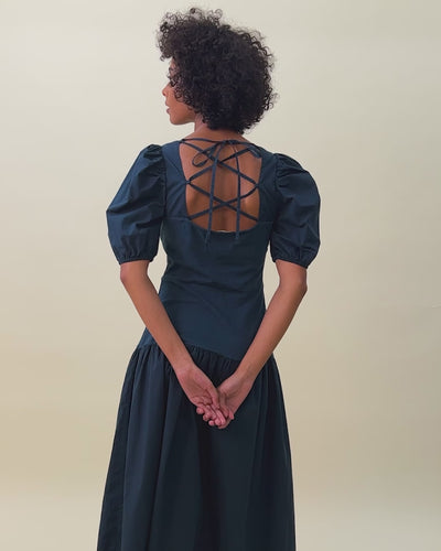NATION LTD Cordelia Lace Up Midi Dress