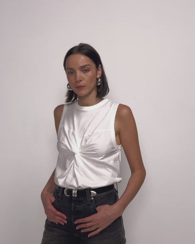 Neve Twist Tank - White | Nation Los Angeles