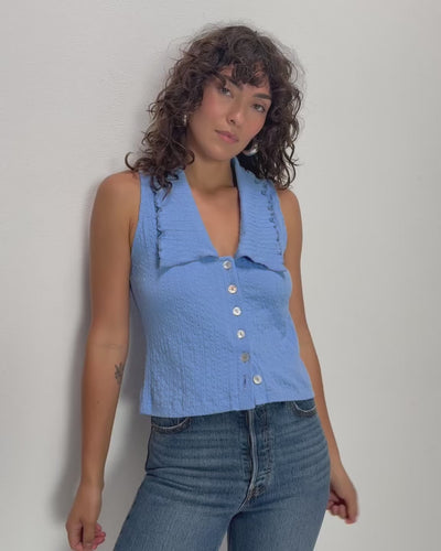 Nation Los Angeles Rae Collared Tank