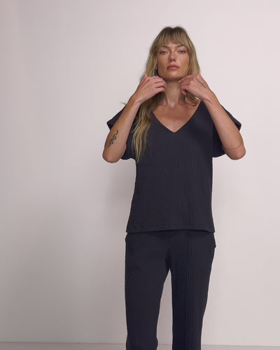Nation Los Angeles Lottie V-Neck Top and Justine Top