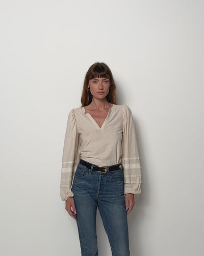 NATION LTD Arden Tee With Intricate Sleeve