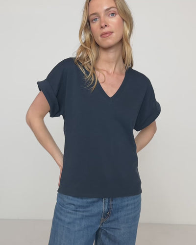 Nation Los Angeles Stevie Cuffed V Neck