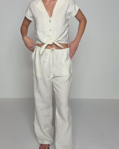 Nation Los Angeles Lucia Tie Linen Pant