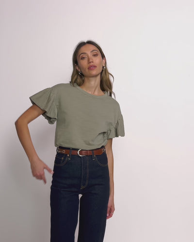 Nation Los Angeles Camille Ruffle Tee
