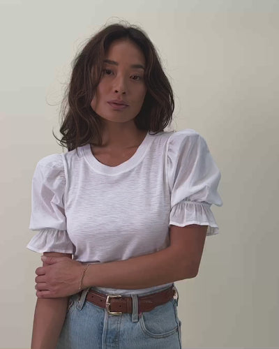 NATION LTD Bia Gathered Sleeve Tee