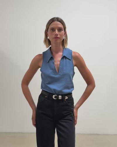 Nation Los Angeles Roberta Collared Tank