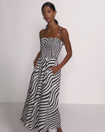 Nation Los Angeles Sibelle Smocked Midi