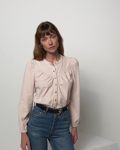 NATION LTD Luanne Yoked Snap Tee