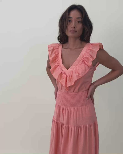 NATION LTD Golda Contrast Ruffle Tank