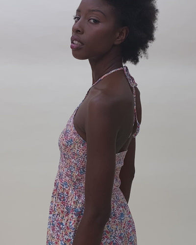 NATION LTD Kira Smocked Halter Maxi Dress