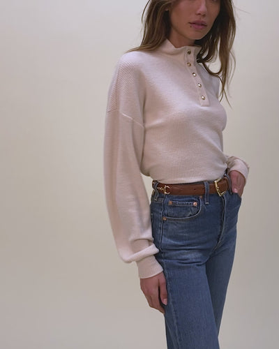 NATION LTD Evan Cropped Rib Turtleneck