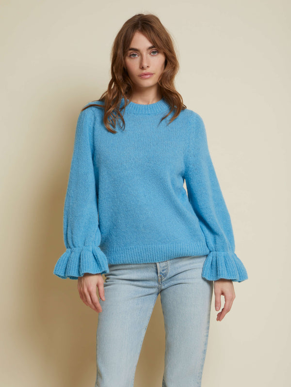 NATION LTD Antoinette Flouce Sleeve Sweater