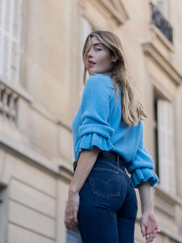 NATION LTD Antoinette Flouce Sleeve Sweater