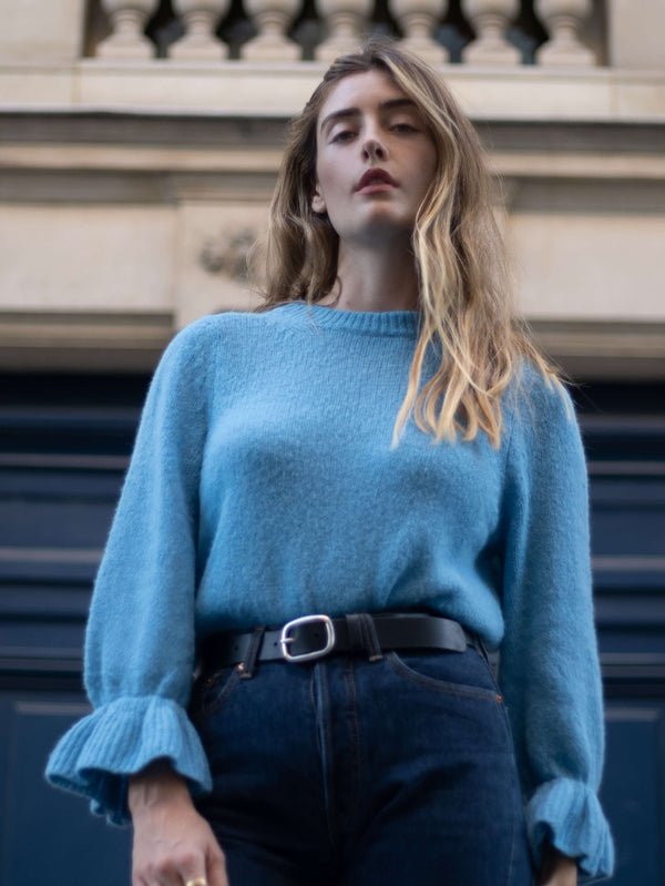 NATION LTD Antoinette Flouce Sleeve Sweater