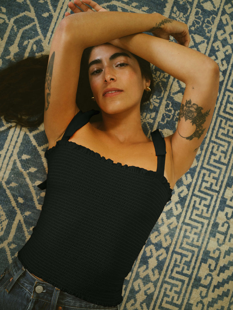 NATION LTD April Smocked Tie Tank