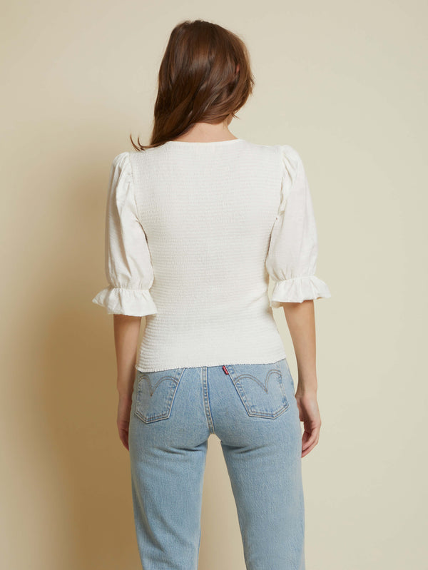 NATION LTD Bardot Puff Sleeve Tee
