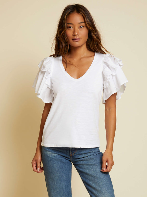 NATION LTD Bindi Ruffle Sleeve Tee