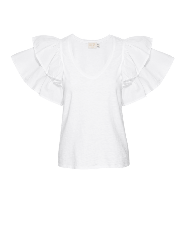 NATION LTD Bindi Ruffle Sleeve Tee