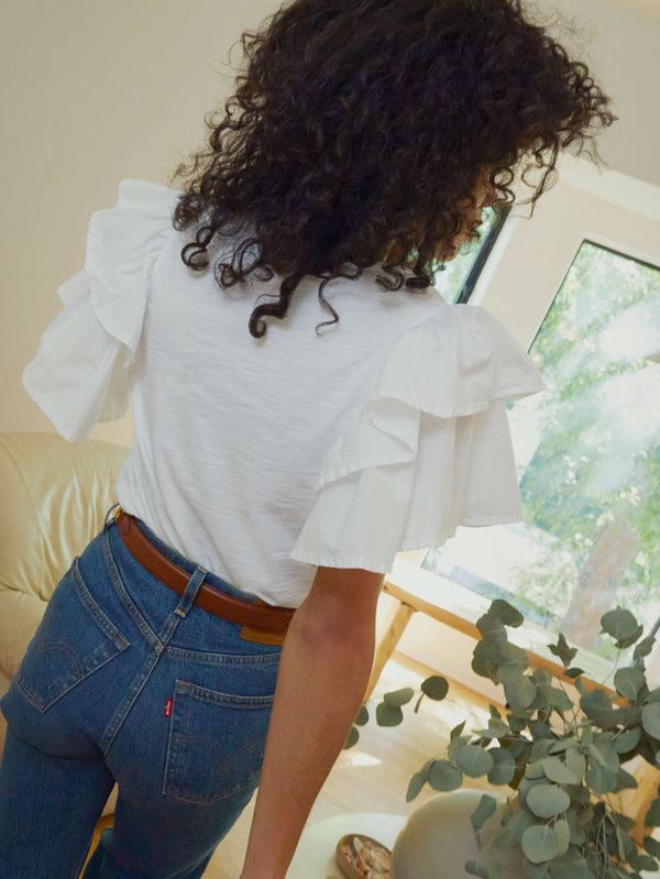 NATION LTD Bindi Ruffle Sleeve Tee