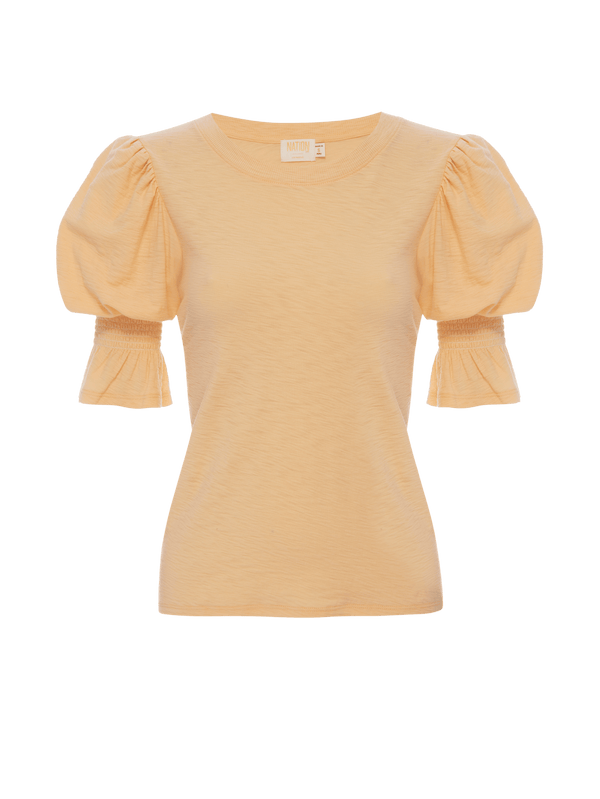 NATION LTD Cadence Smocked Puffed Flutter Sleeve Tee