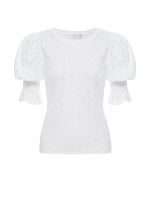 NATION LTD Cadence Smocked Puffed Flutter Sleeve Tee