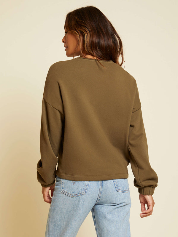 NATION LTD Callan Henley Drop Shoulder Sweatshirt