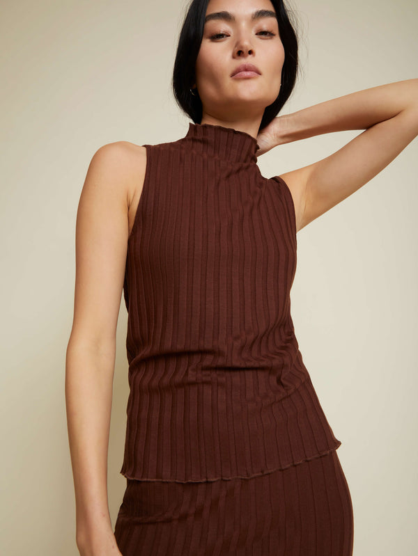 NATION LTD Claudia Rib Turtleneck Tank