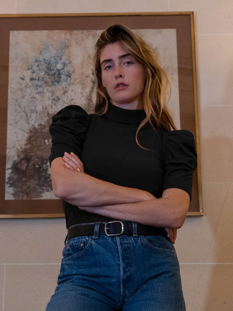 NATION LTD Dawn Puff Shoulder Turtleneck
