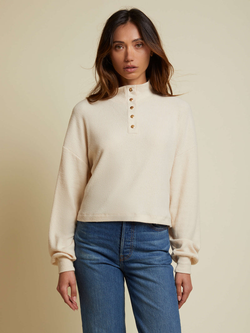 NATION LTD Evan Cropped Rib Turtleneck