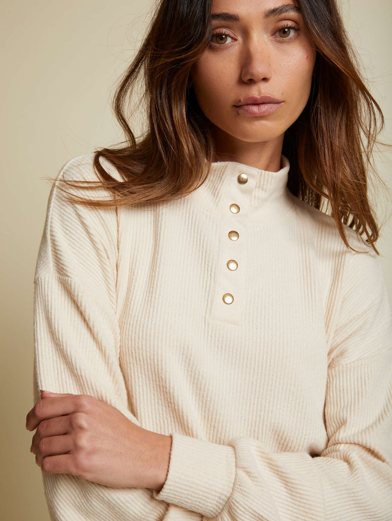 NATION LTD Evan Cropped Rib Turtleneck