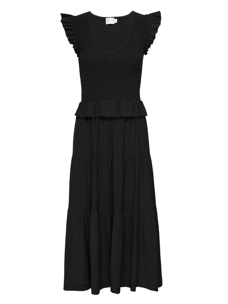 NATION LTD Fabienne Smocked Peplum Midi Dress