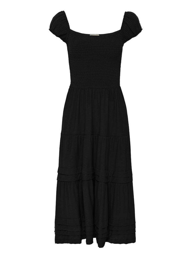 NATION LTD Faye Cap Sleeve Smocked Midi Dress