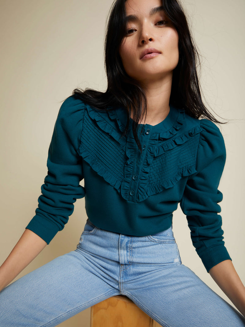 NATION LTD Fifi Ruffle Sweatshirt