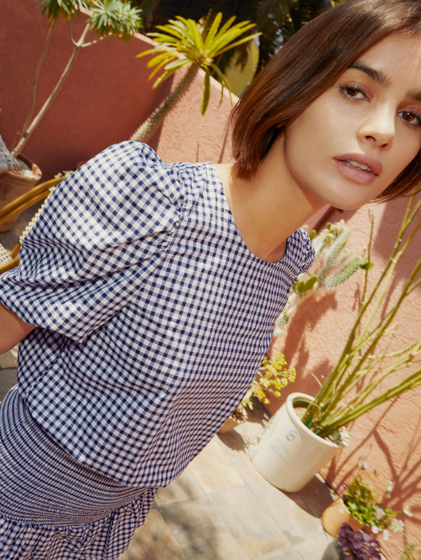 NATION LTD Heidi Puff Sleeve Crop Top