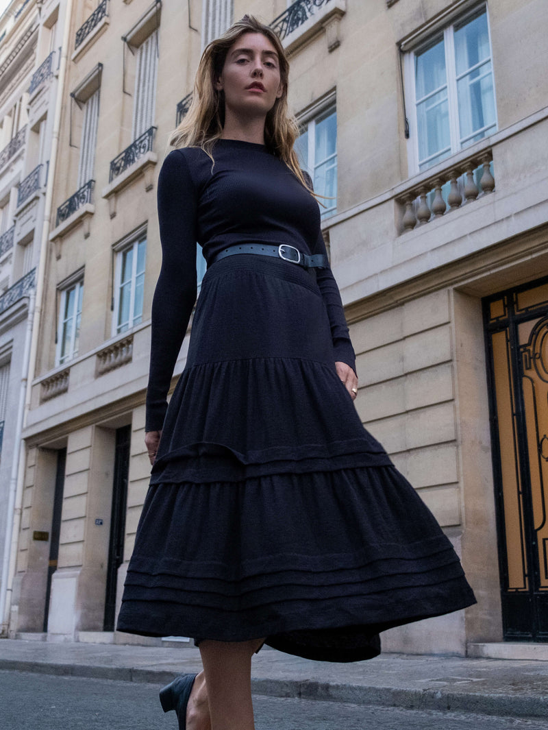 NATION LTD Janine Tiered Midi Skirt
