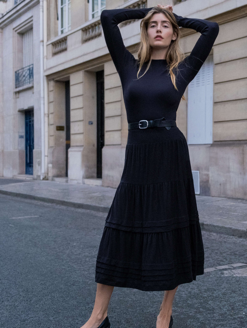 NATION LTD Janine Tiered Midi Skirt
