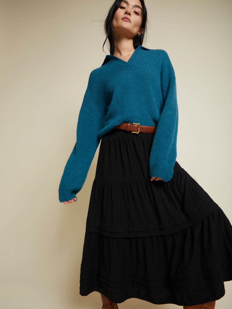 NATION LTD Janine Tiered Midi Skirt