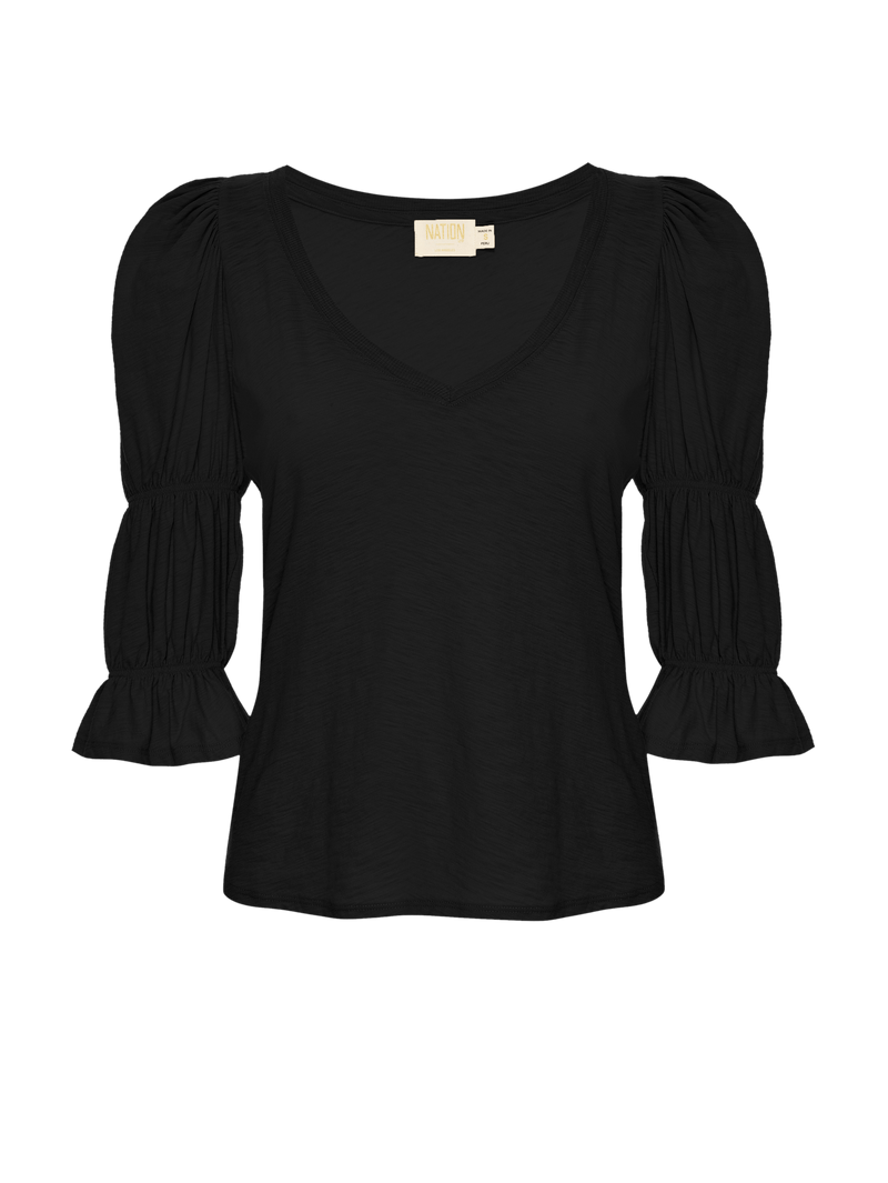 NATION LTD Katana Tiered Sleeve V Neck Tee